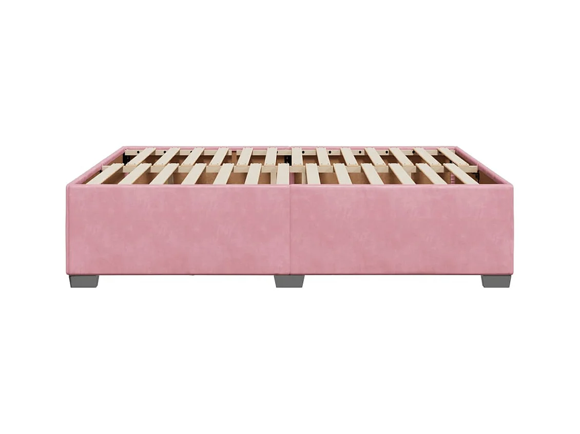 Cadre de lit sans matelas rose 140x200 cm velours