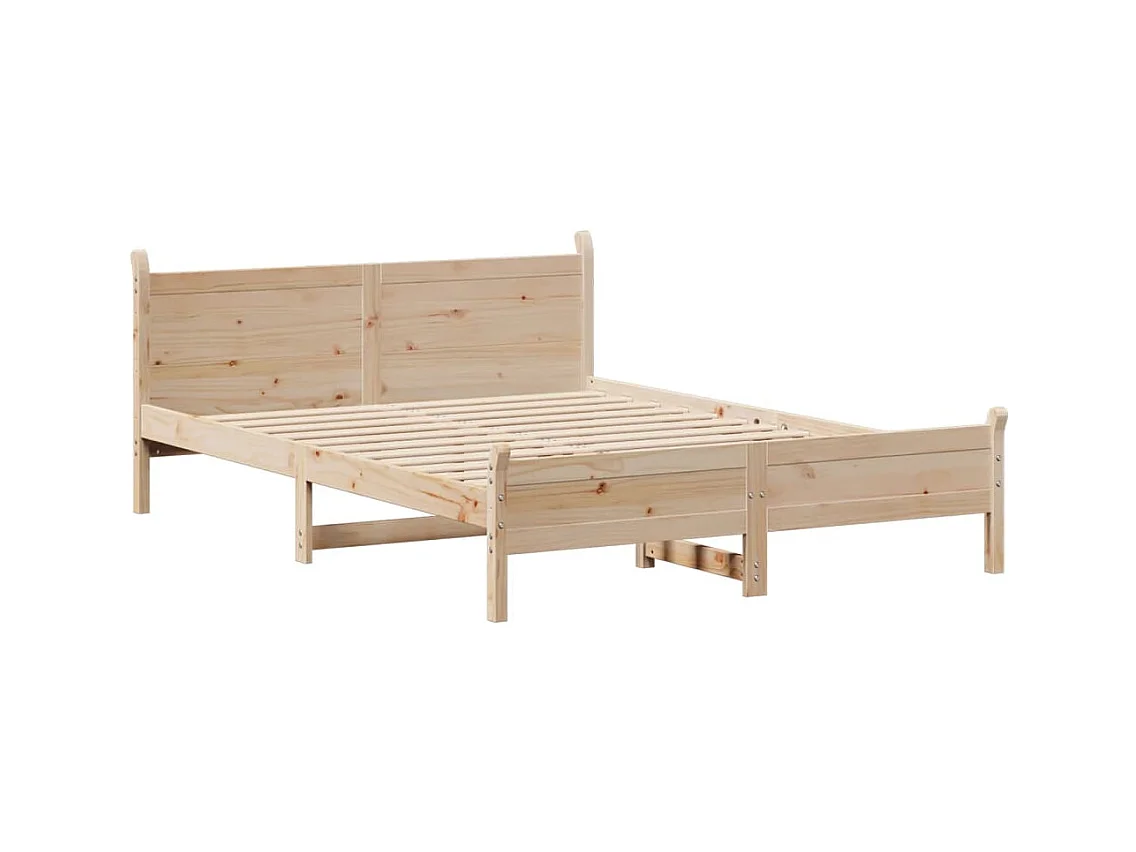 Estructura de cama sin colchón madera maciza de pino 120x190 cm