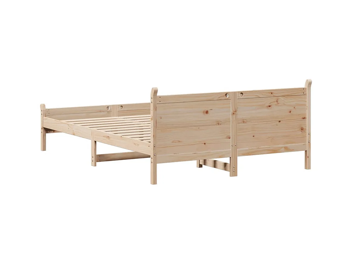 Estructura de cama sin colchón madera maciza de pino 120x190 cm