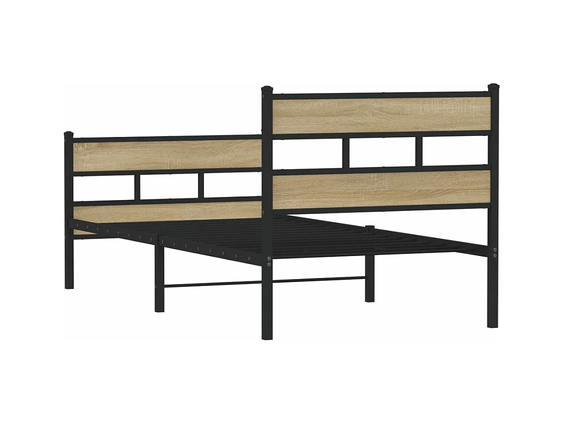 Cadre de lit en métal sans matelas chêne sonoma 80x200 cm