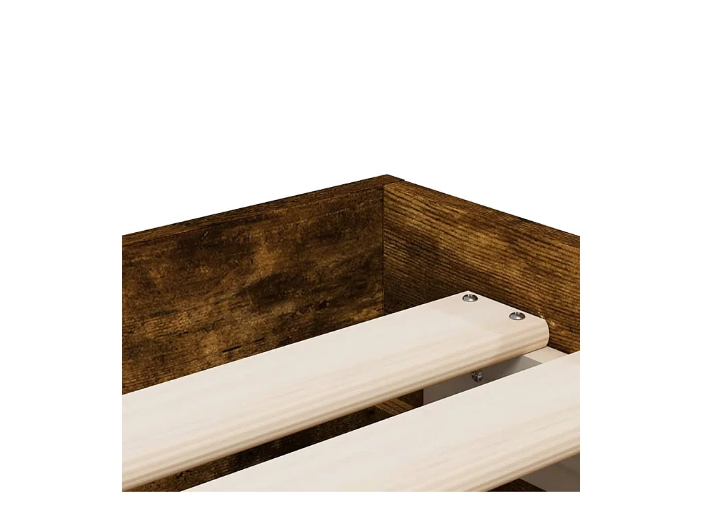 Cama con cajones madera de ingeniería roble ahumado 100x200 cm