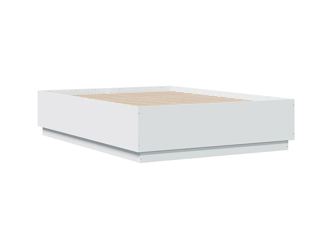 Bedframe bewerkt hout wit 120x190 cm