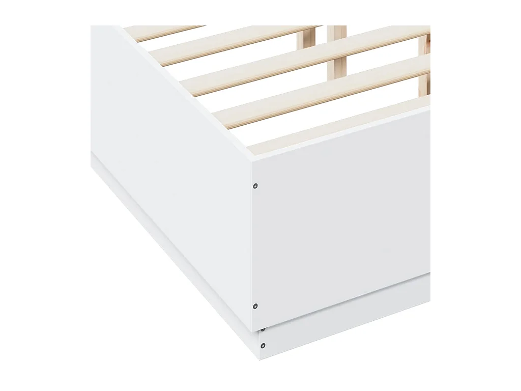 Bedframe bewerkt hout wit 120x190 cm