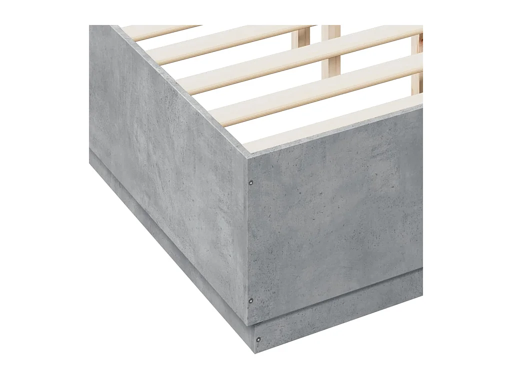 Cadre de lit sans matelas gris béton 120x190 cm
