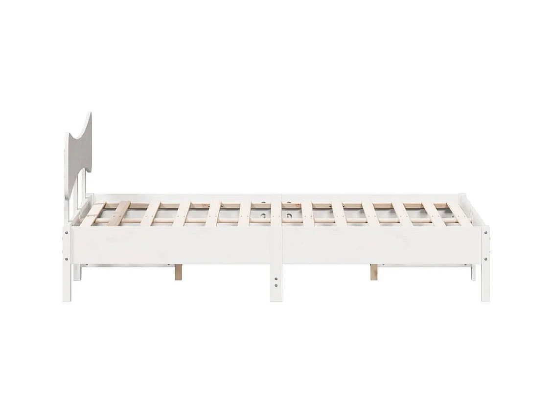 Bedframe zonder matras massief grenenhout wit 140x200 cm