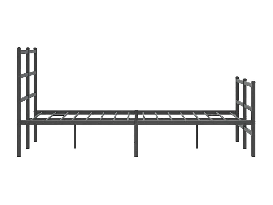 Cadre de lit métal sans matelas avec pied de lit noir 120x190cm