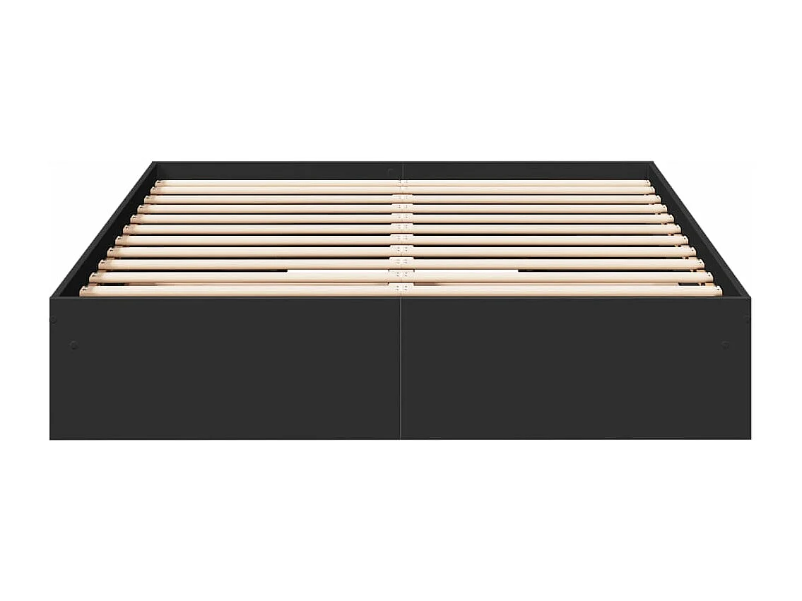 Giroletto con Cassetti Nero 120x200 cm in Legno Multistrato