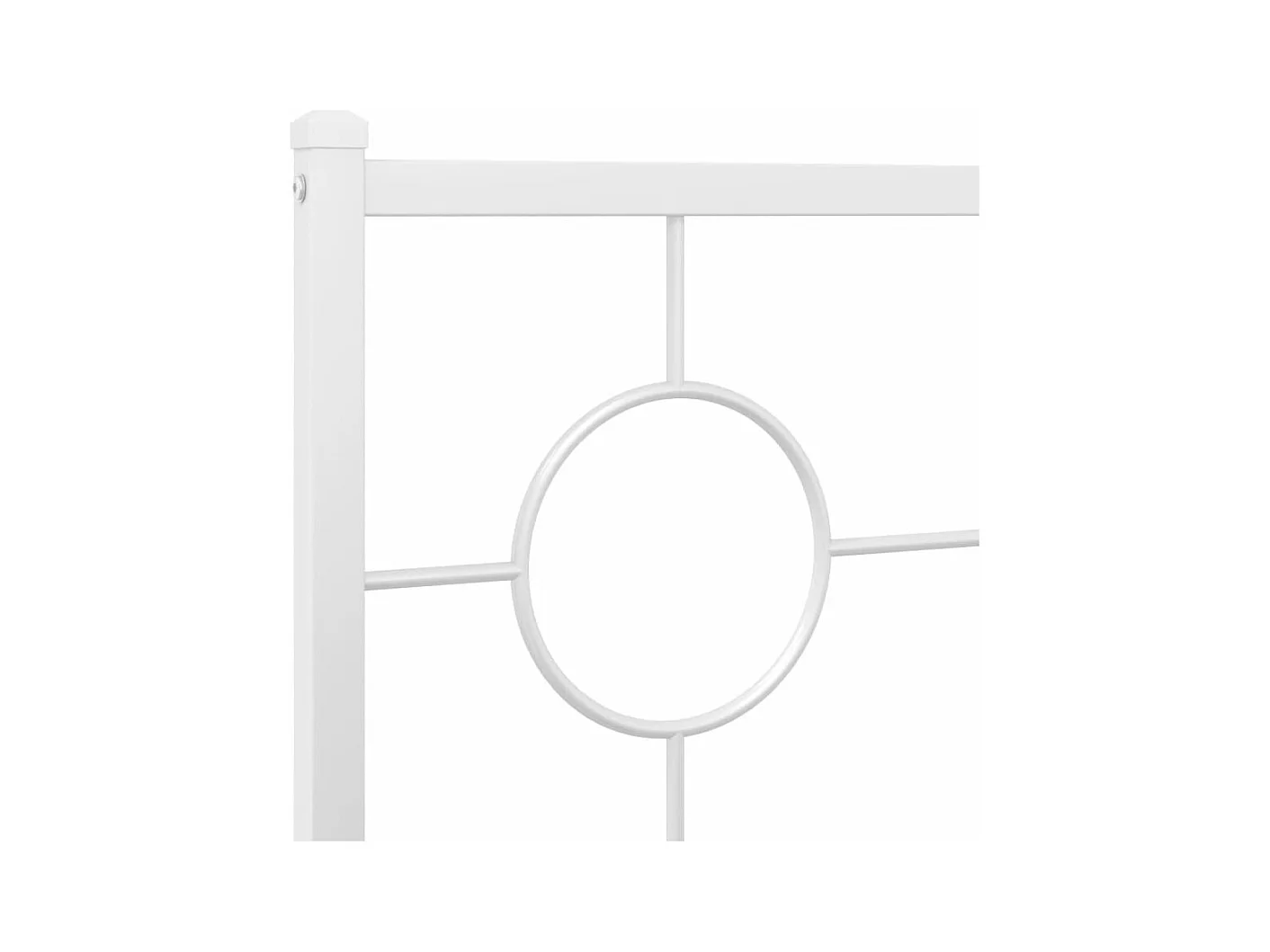 Cadre de lit métal sans matelas et pied de lit blanc 100x190 cm