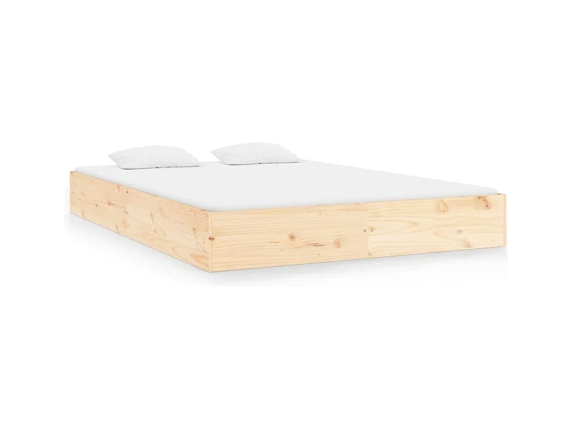 Cadre de lit sans matelas bois massif 140x200 cm