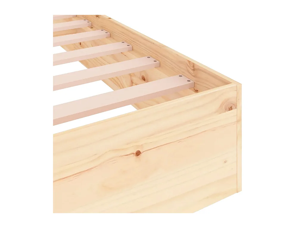 Cadre de lit sans matelas bois massif 140x200 cm
