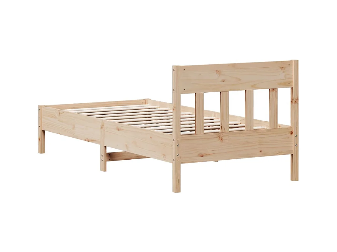 Estructura de cama sin colchón madera maciza pino 75x190 cm