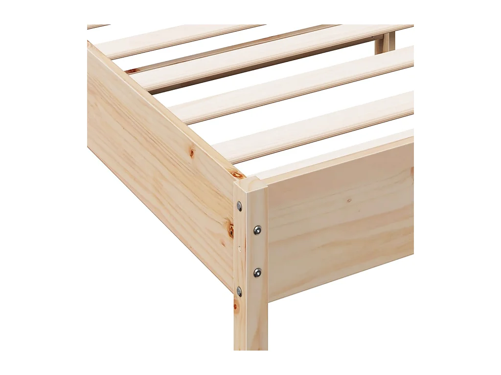 Estructura de cama sin colchón madera maciza pino 75x190 cm