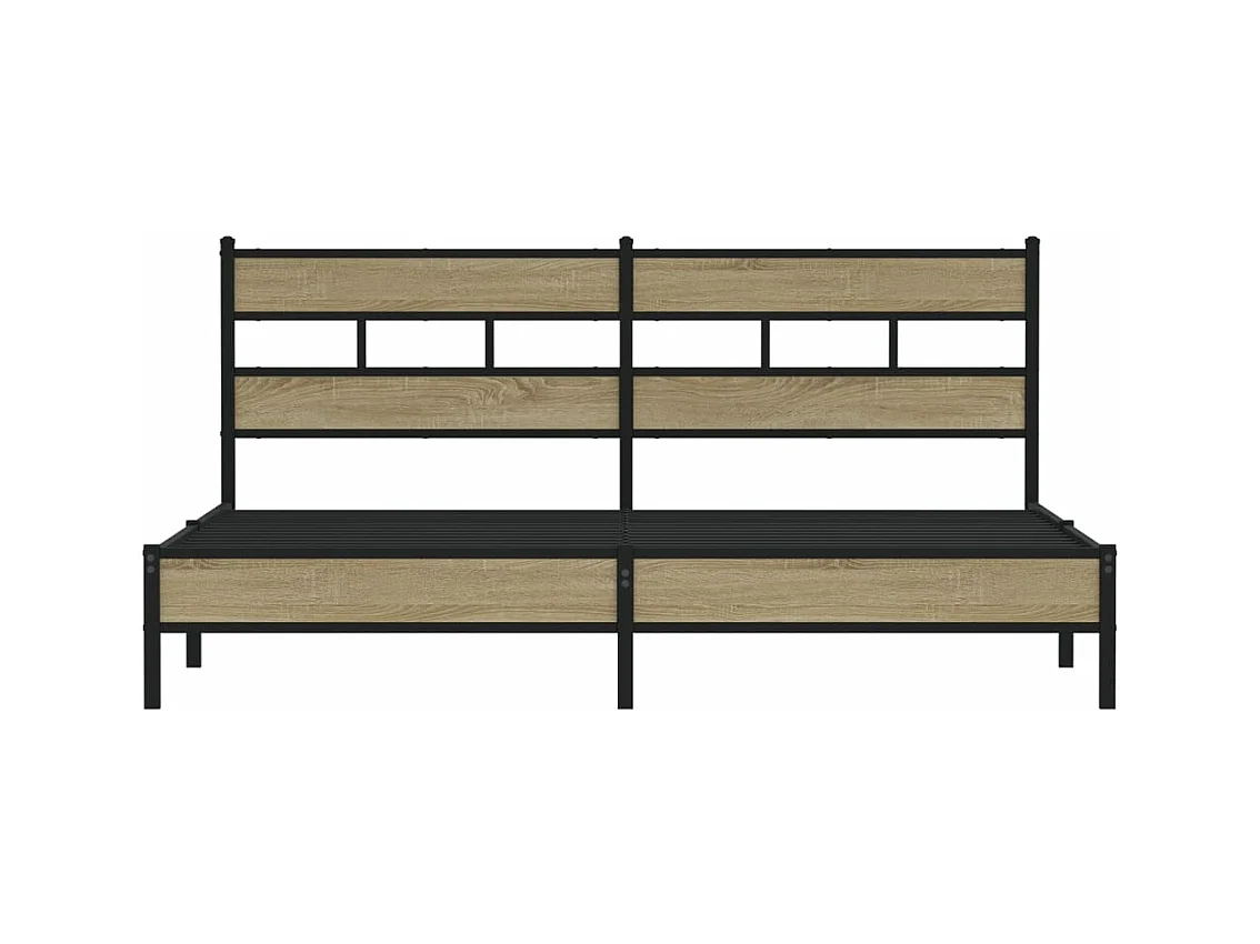 Estructura de cama sin colchón metal roble Sonoma 180x200 cm