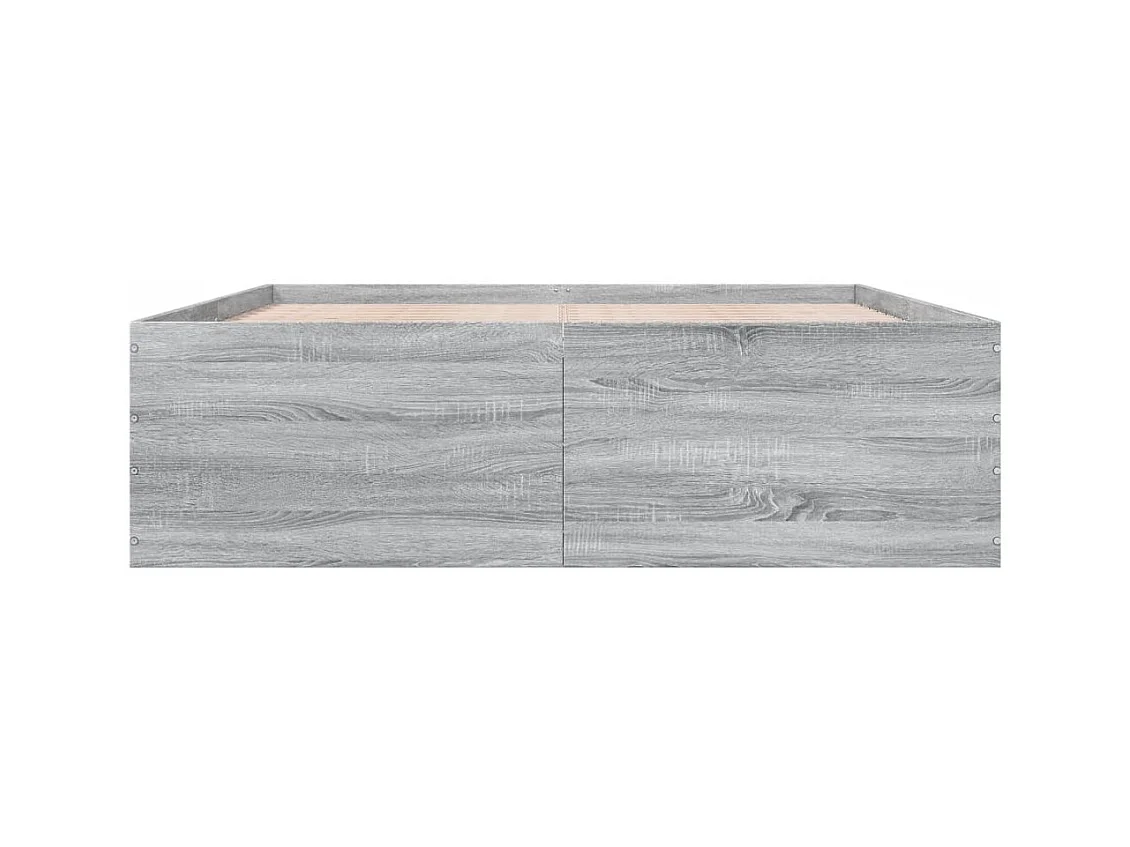 Cadre de lit sans matelas sonoma gris 150x200 cm