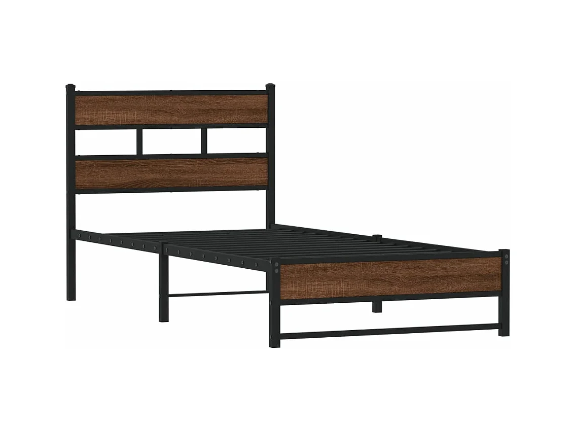 Giroletto senza Materasso in Metallo Rovere Marrone 100x200 cm