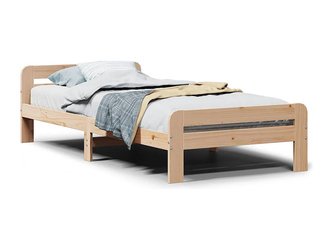 Massivholzbett ohne Matratze 75x190 cm Kiefernholz