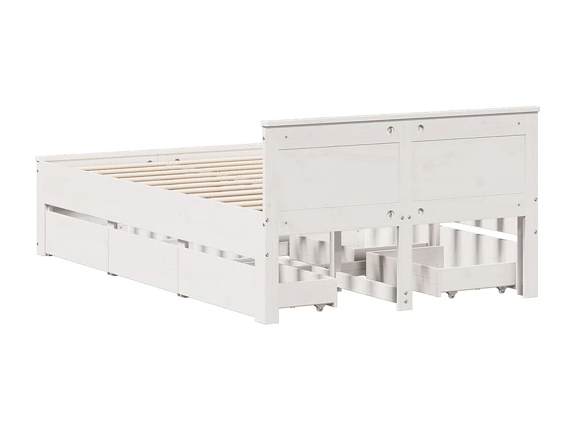 Cama sem colchão com cabeceira 120x190 cm pinho maciço branco