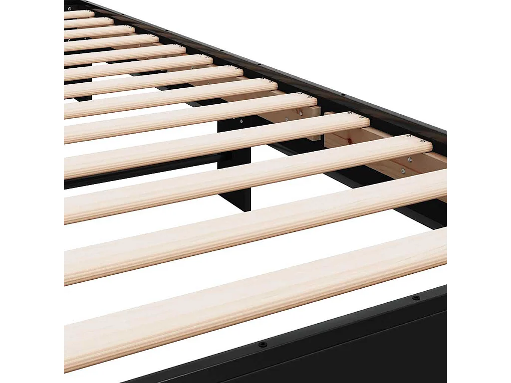 Estrutura de cama 100x200 cm derivados de madeira/metal preto