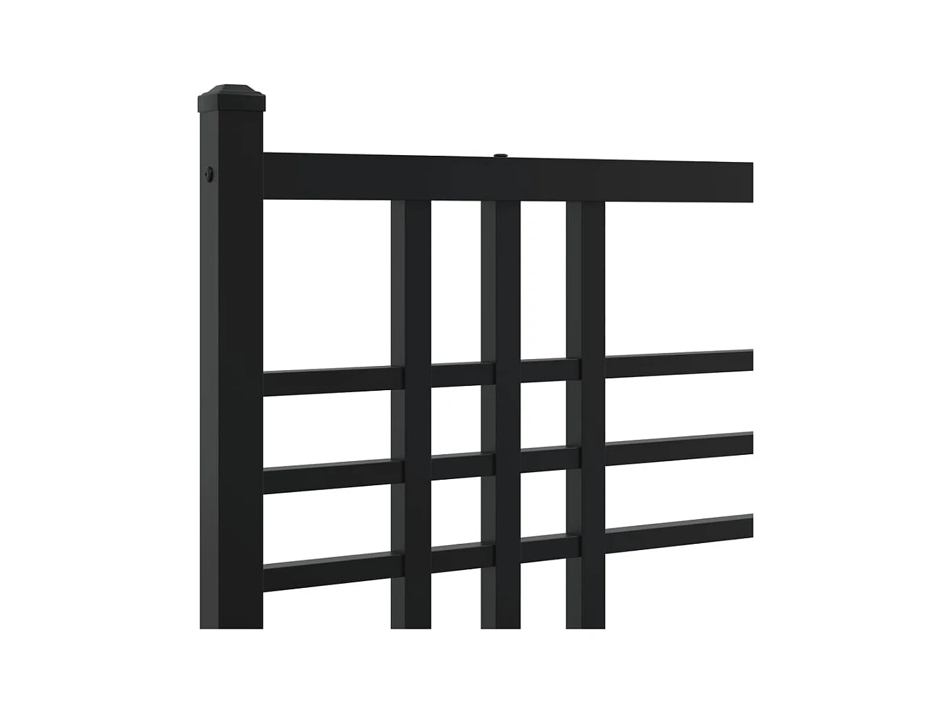 Cadre de lit métal sans matelas avec pied de lit noir 140x200cm