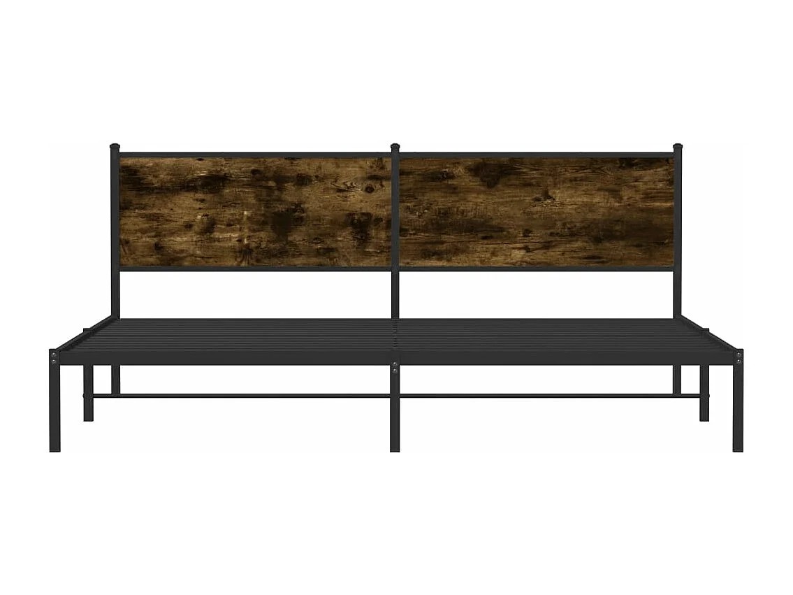 Cadre de lit en métal sans matelas chêne fumé 200x200 cm
