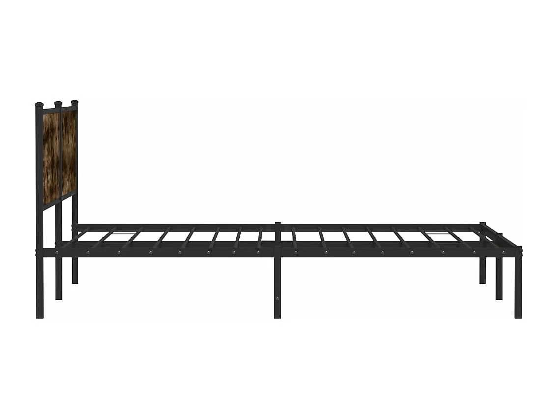 Estructura de cama sin colchón metal roble ahumado 200x200 cm