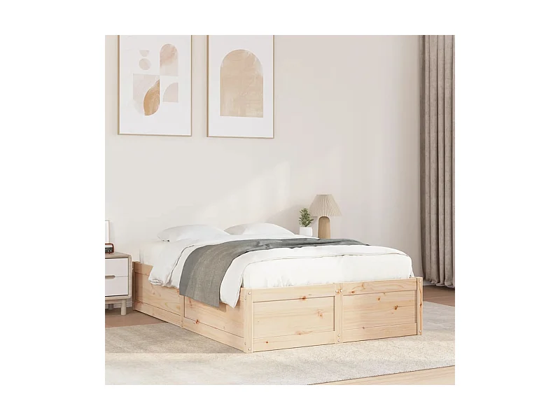 Cadre de lit sans matelas 135x190 cm bois de pin massif