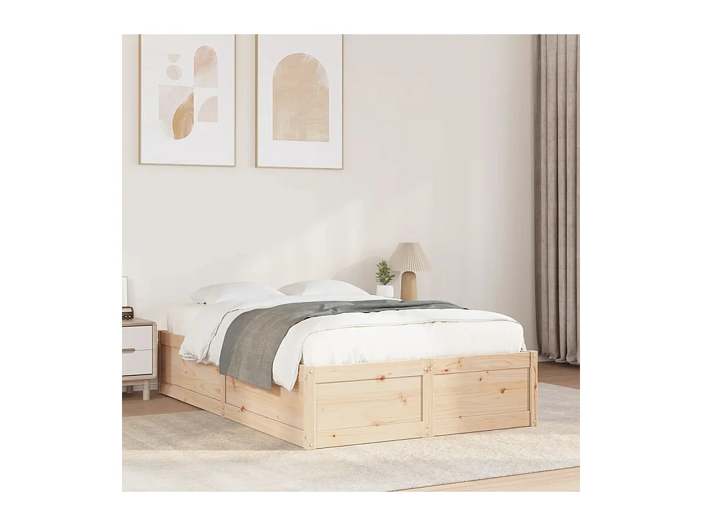 Cadre de lit sans matelas 135x190 cm bois de pin massif