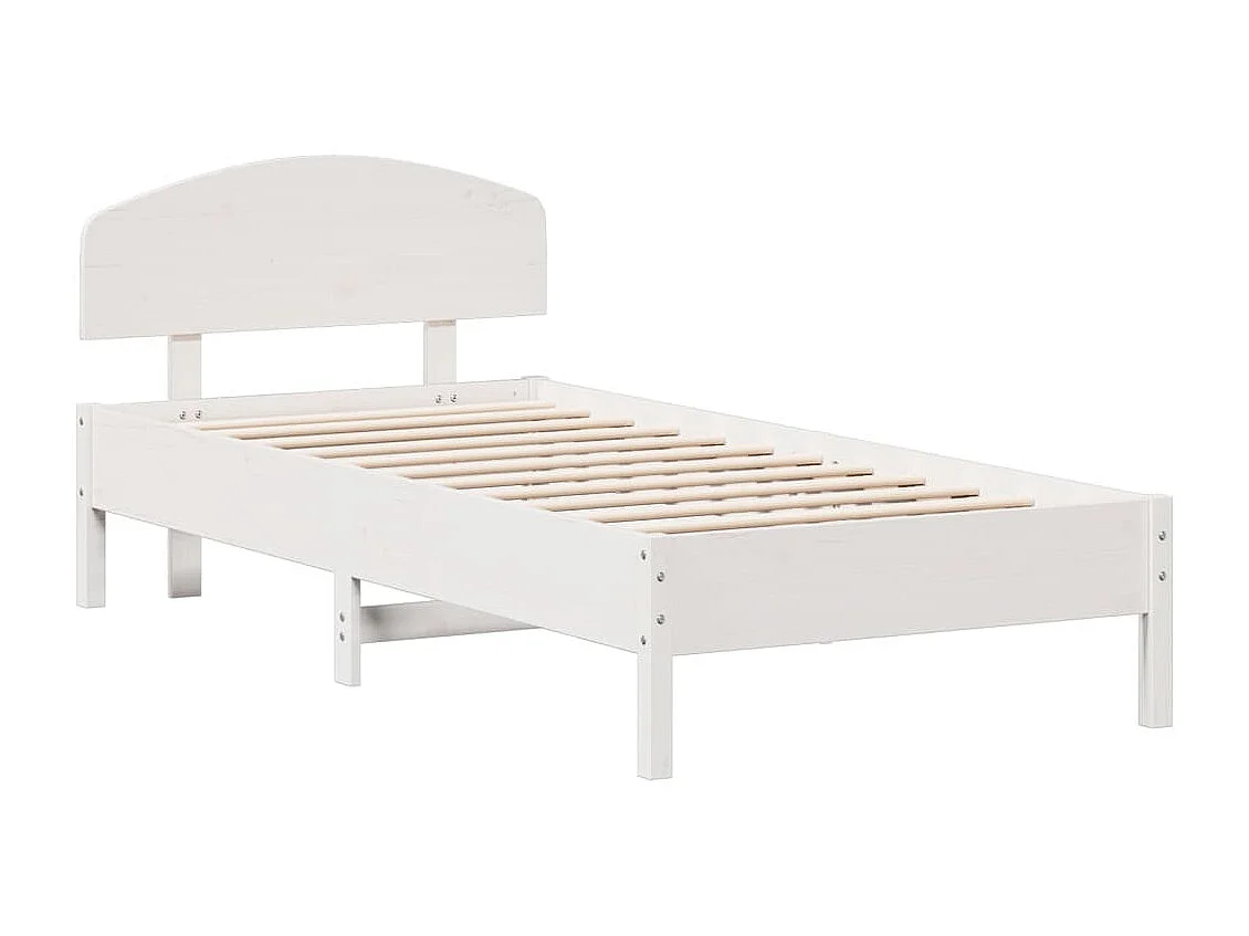 Cadre de lit sans matelas blanc 100x200 cm bois de pin massif