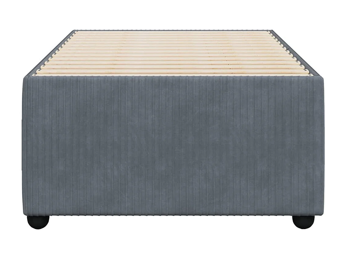 Cadre de lit sans matelas gris foncé 90x190 cm velours