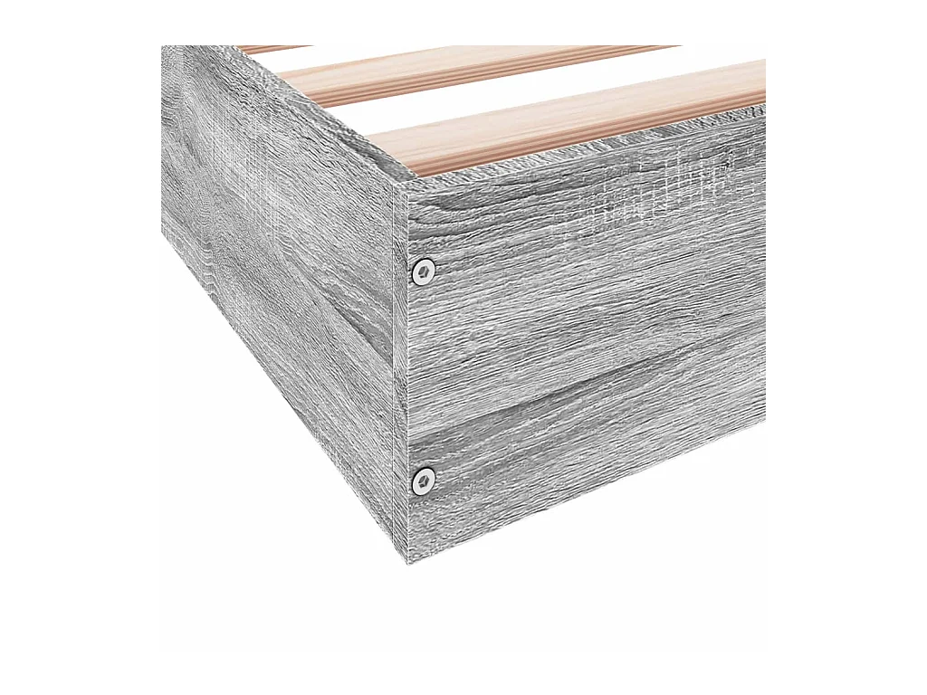 Estrutura de cama 160x200 cm derivados de madeira cinza sonoma