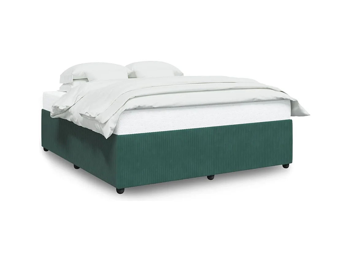 Cadre de lit sans matelas vert foncé 180x200 cm velours
