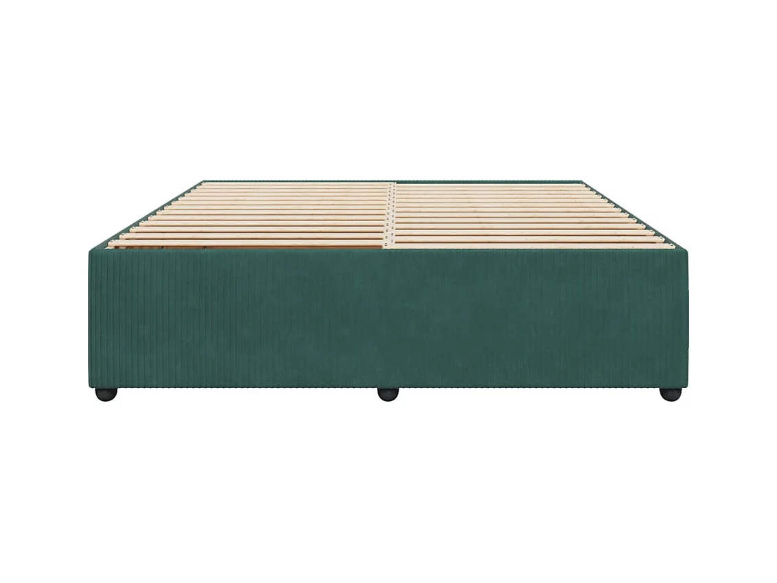 Cadre de lit sans matelas vert foncé 180x200 cm velours