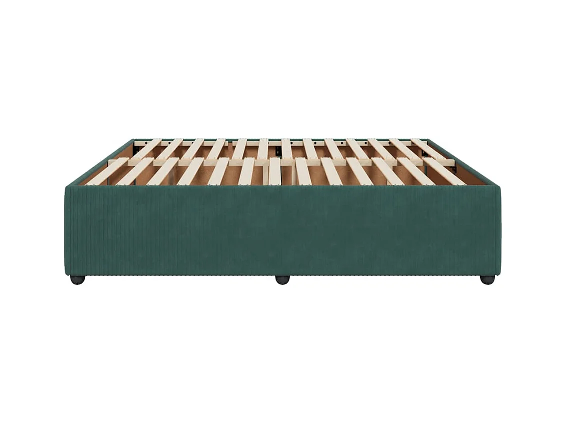 Cadre de lit sans matelas vert foncé 180x200 cm velours
