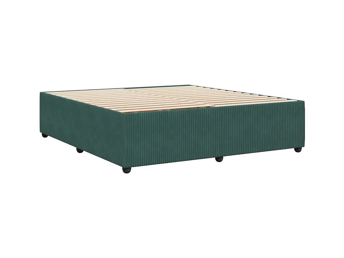 Cadre de lit sans matelas vert foncé 180x200 cm velours