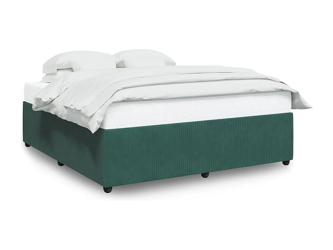 Estrutura de cama sem colchão 180x200 cm veludo verde-escuro