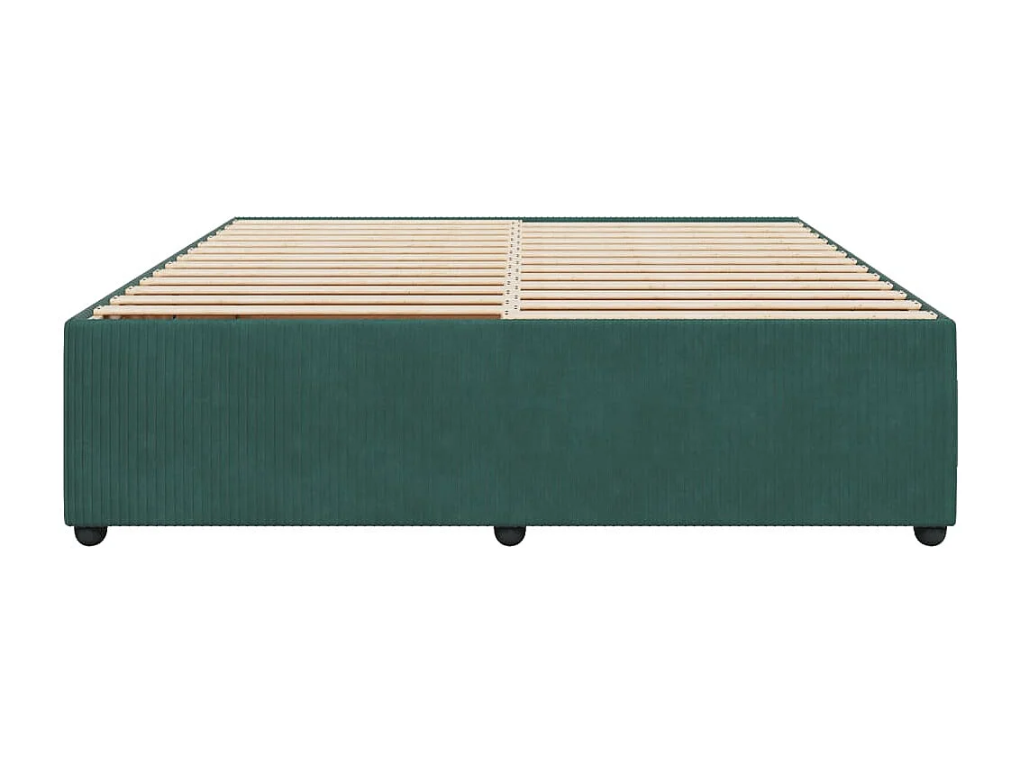 Estrutura de cama sem colchão 180x200 cm veludo verde-escuro