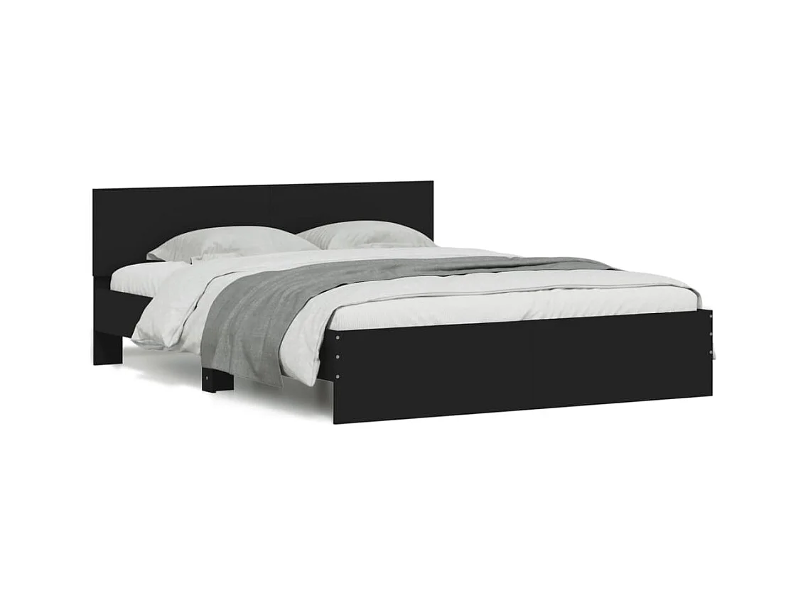 Cadre de lit sans matelas noir 140x190 cm
