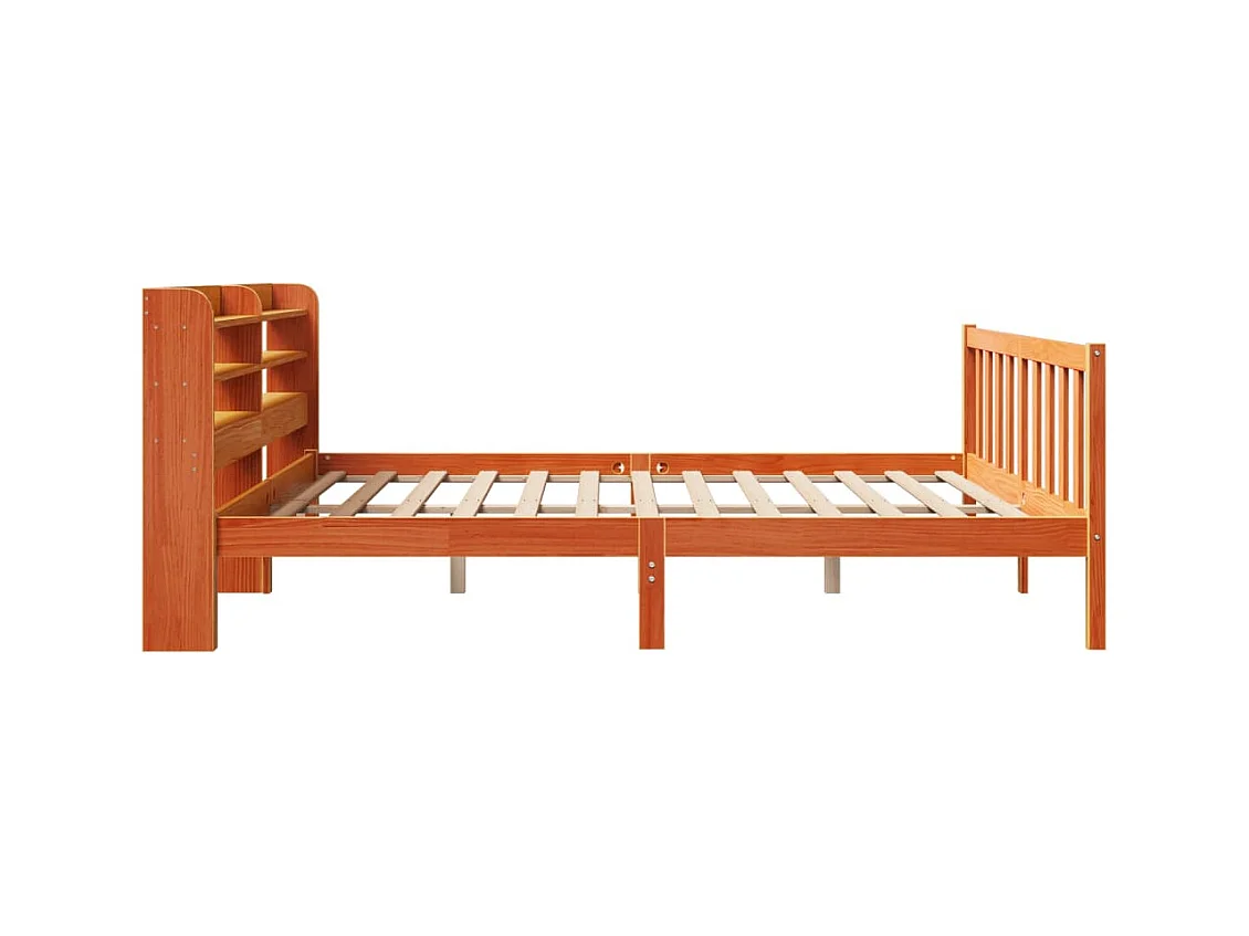 Cadre de lit et tête de lit sans matelas cire marron 180x200 cm