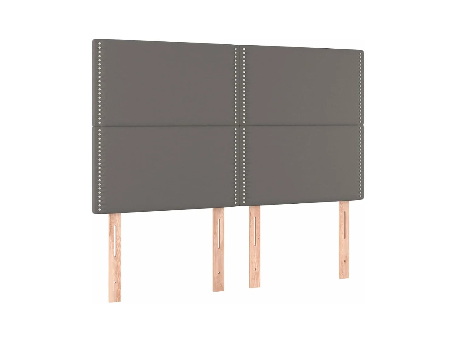 Estrutura cama c/ cabeceira 140x190cm couro artificial cinzento