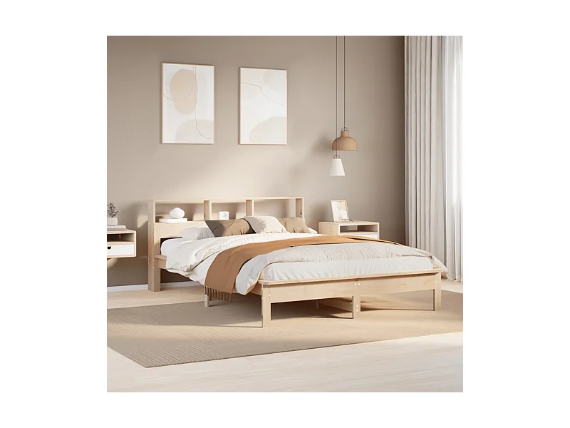 Letto senza Materasso 150x200 cm in Legno Massello di Pino