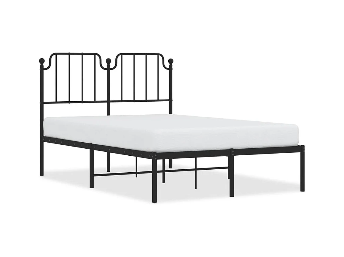 Estrutura de cama com cabeceira 120x190 cm metal preto