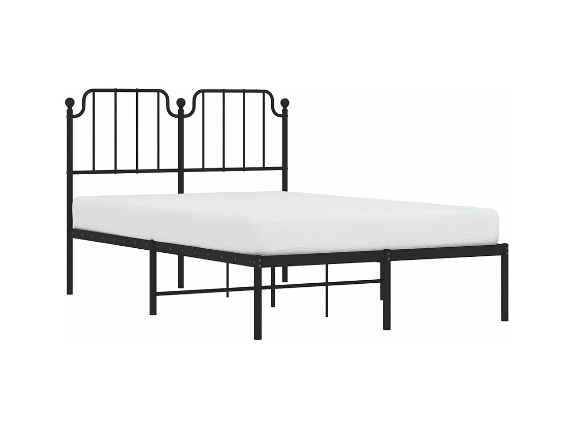 Estrutura de cama com cabeceira 120x190 cm metal preto