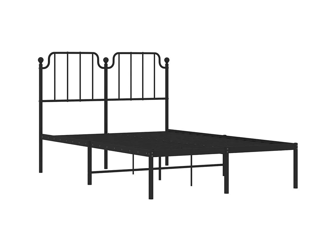 Estrutura de cama com cabeceira 120x190 cm metal preto