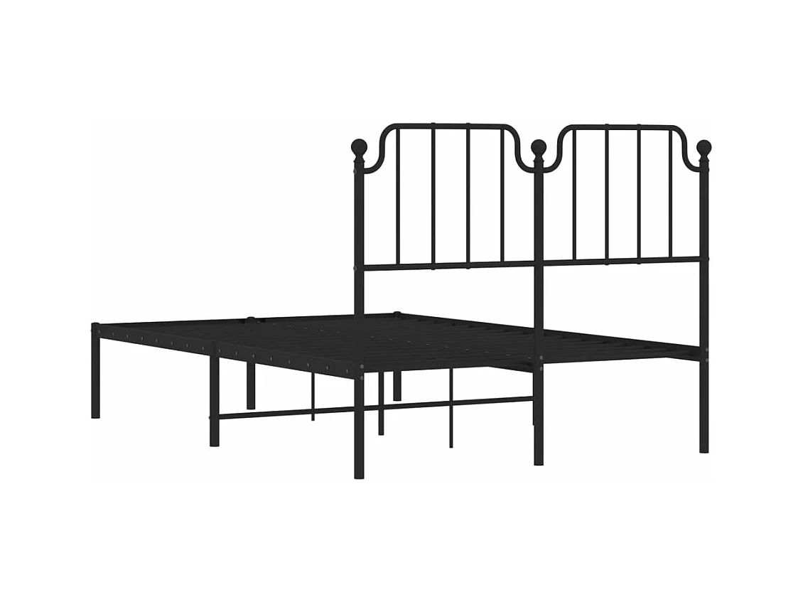 Estrutura de cama com cabeceira 120x190 cm metal preto