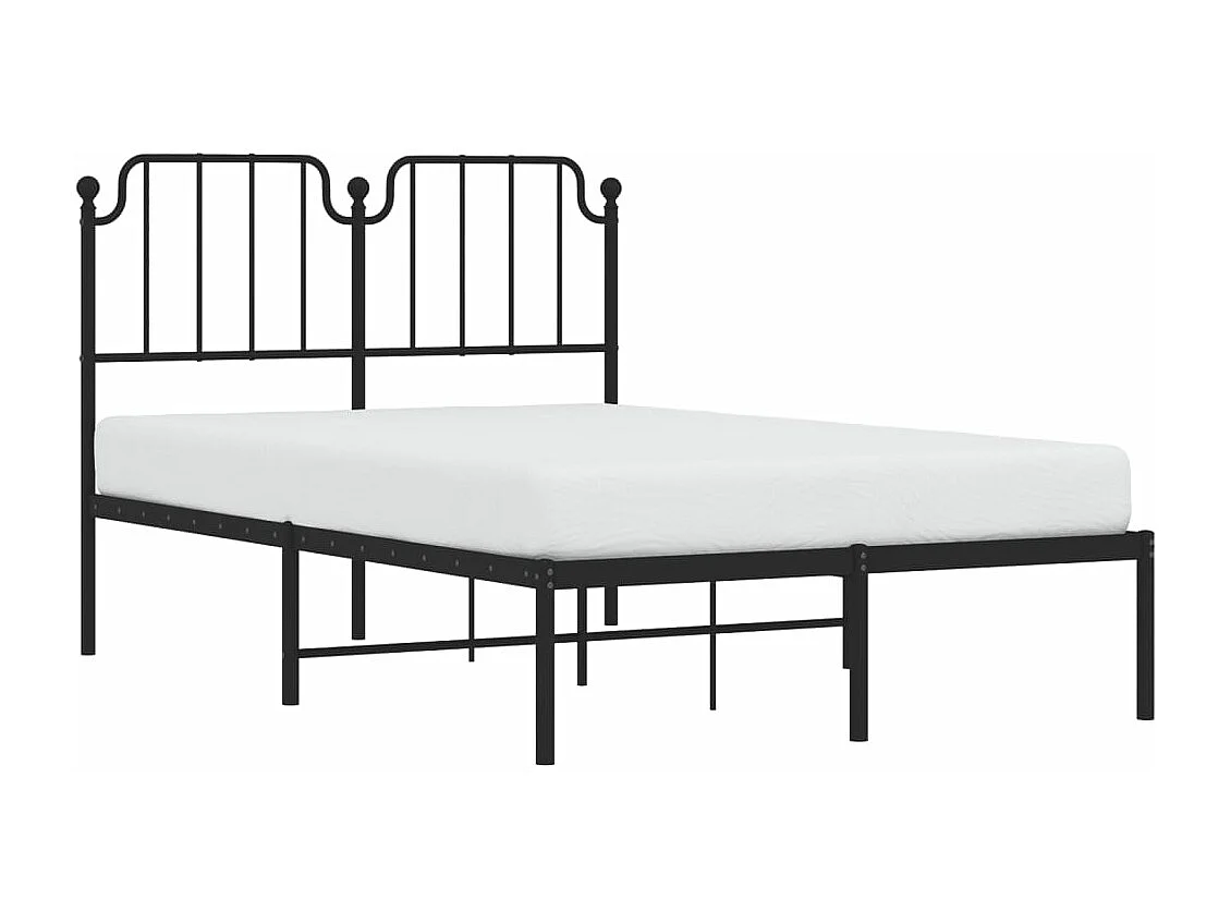 Estrutura de cama com cabeceira 120x190 cm metal preto