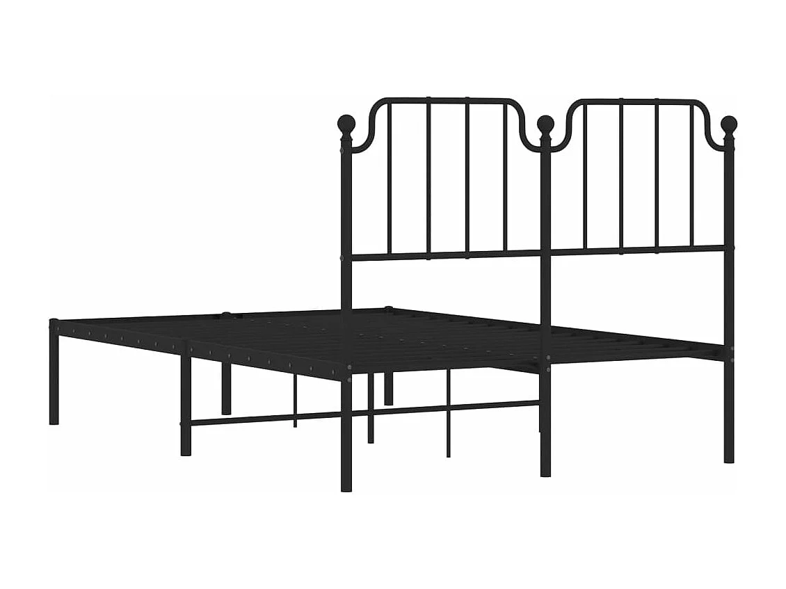 Estrutura de cama com cabeceira 120x190 cm metal preto