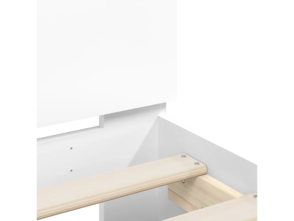 Giroletto con Testiera Bianco 120x200 cm in Legno Multistrato