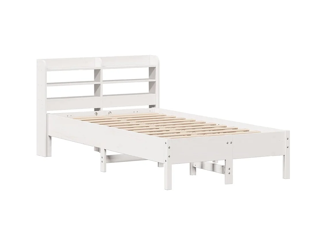 Letto senza Materasso Bianco 120x190 cm Legno Massello di Pino