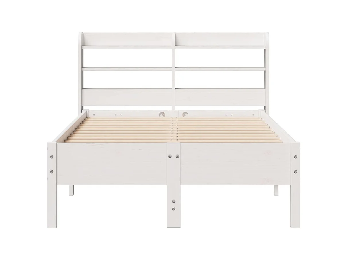 Letto senza Materasso Bianco 120x190 cm Legno Massello di Pino