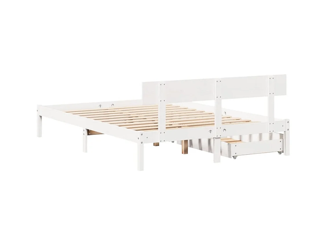 Cadre de lit sans matelas blanc 140x200 cm bois de pin massif